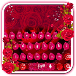 ikon Beautiful Red Rose petals Keyboard