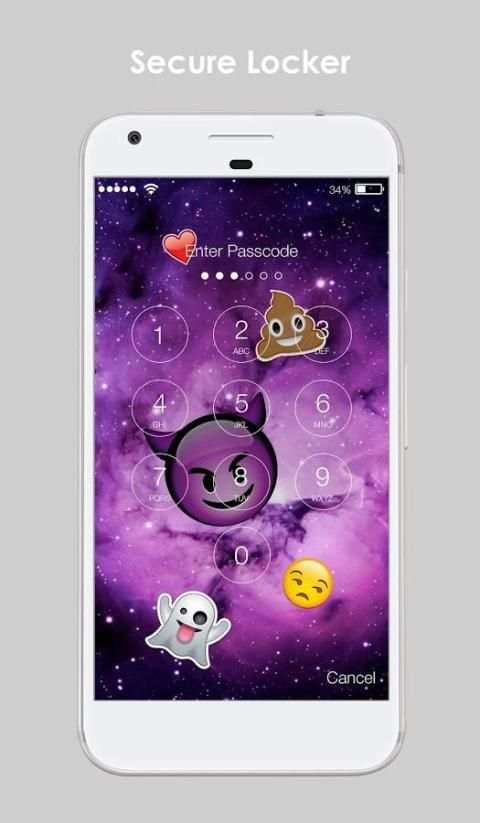 Starry Emoji Space Sticker Art Free HD Lock Screen screenshot 5
