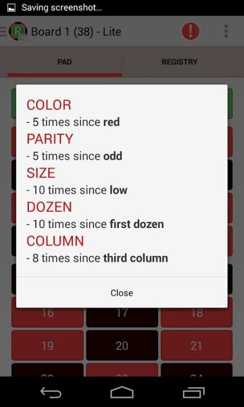 Roulette Advisor LITE 2 تصوير الشاشة