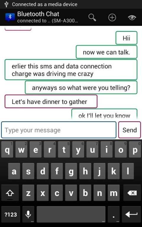 FreeBluetoothChat screenshot 2