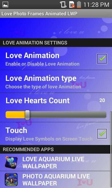 Love Photo Frames Animated LWP 5 تصوير الشاشة