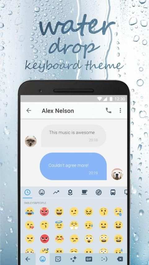 Water Drop Emoji Keyboard Theme for Facebook screenshot 3
