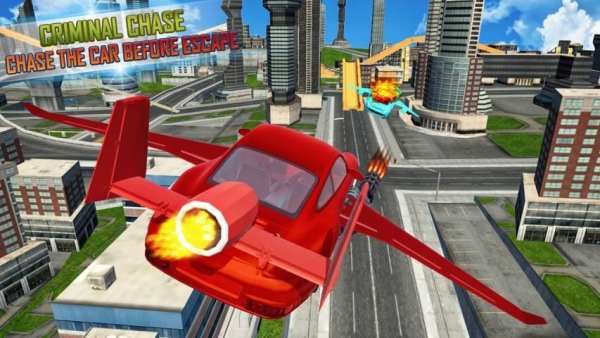 Flying Car Driving Stunt and Shooting Simulator screenshot 4