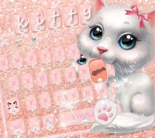 Cute kitty Keyboard Theme screenshot 1