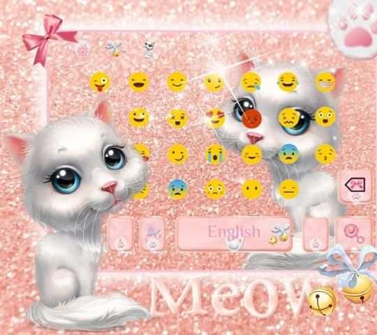 Cute kitty Keyboard Theme screenshot 2