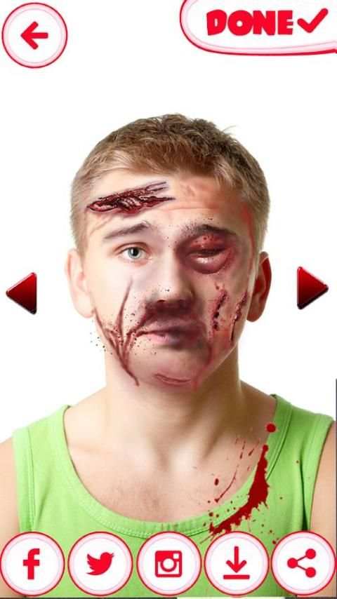 Bruised Face - Fake Injury Photo Editor screenshot 1