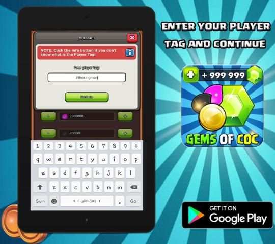 Unlimited Gems For Clash OF Clans Prank! screenshot 3