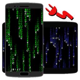 Matrix Screensaver with battery and time