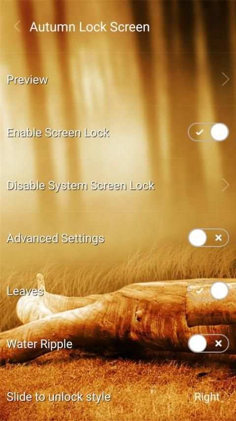 Autumn lock screen 8 تصوير الشاشة