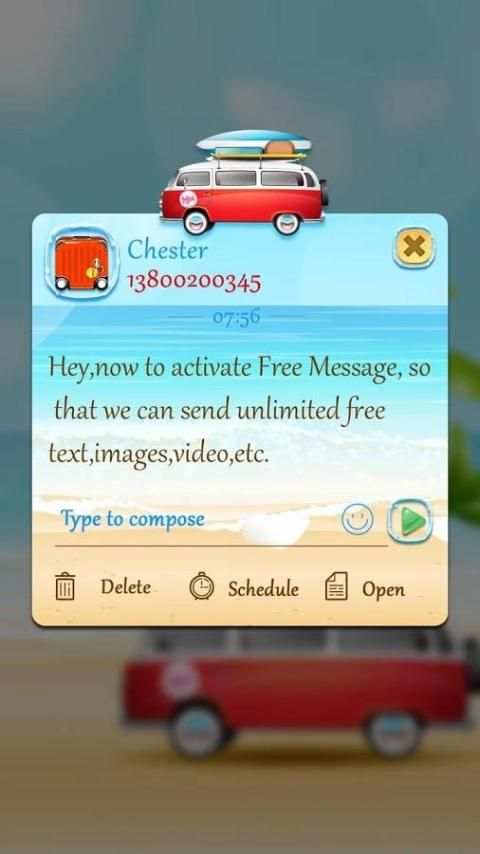 GO SMS GO TO BEACH THEME स्क्रीनशॉट 2
