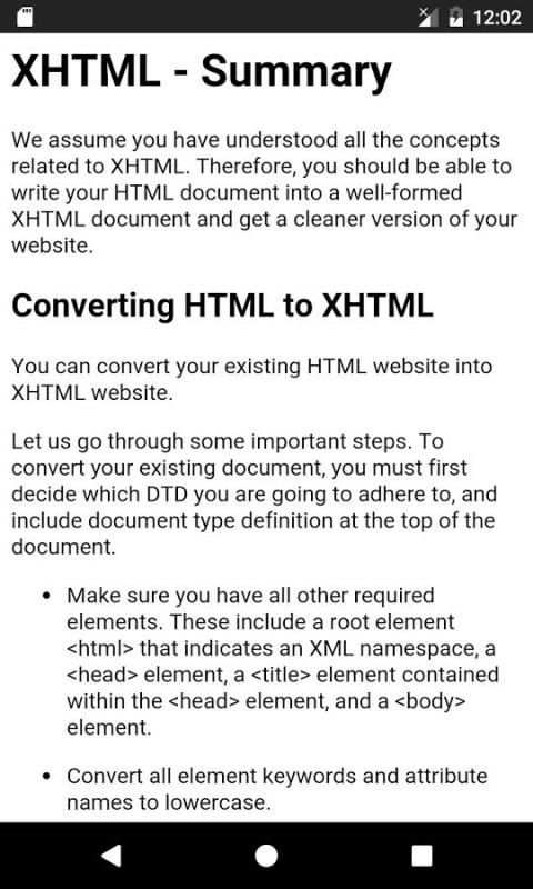 Learn XHTML Guide Complete screenshot 2