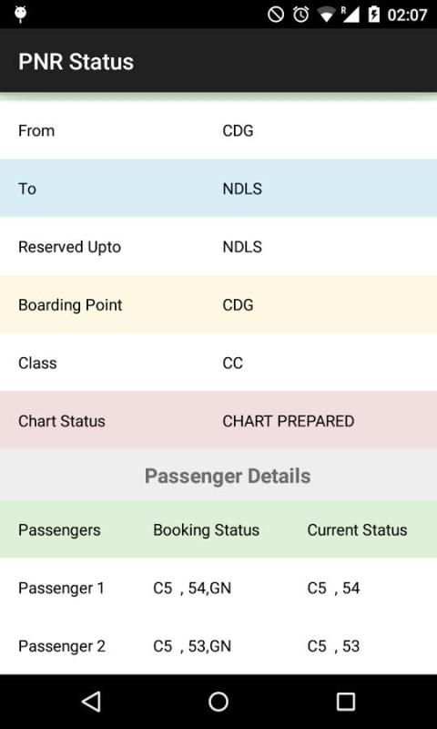PNR Status screenshot 1