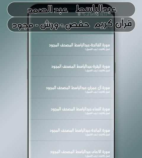 عبدالباسط عبد الصمد قرآن كريم ( حفص - ورش - مجود ) screenshot 2