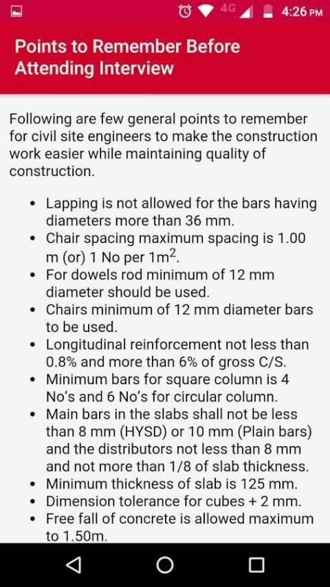 Civil Engineering Hand Book screenshot 2