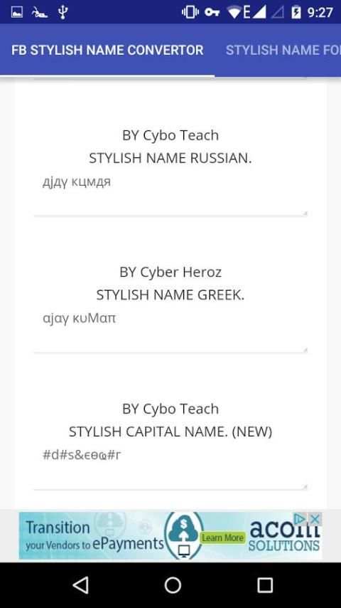 facebook stylish name convertor स्क्रीनशॉट 1