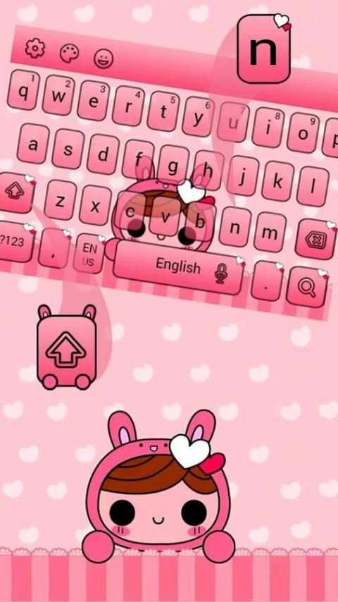 Pink Doll Keyboard Theme screenshot 1