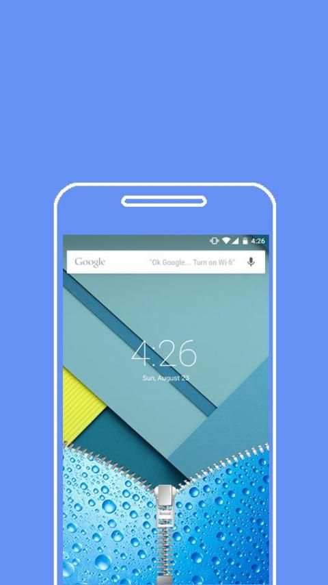 Blue RainDrops Zip Lock Screen Ziplock theme free 3 تصوير الشاشة