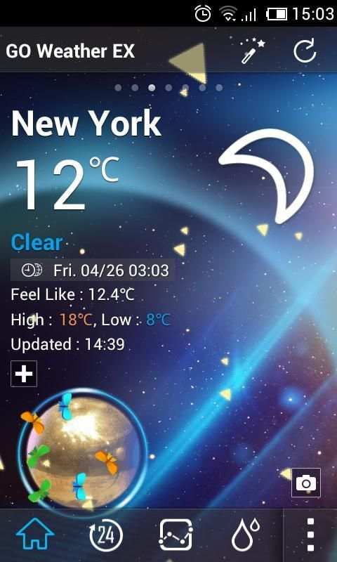 Glittering Star Weather Widget скриншот 3