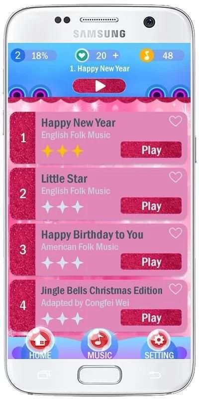 Pink Piano Tiles 3 screenshot 2