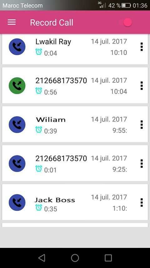 Auto Call Recording 2017 4 تصوير الشاشة