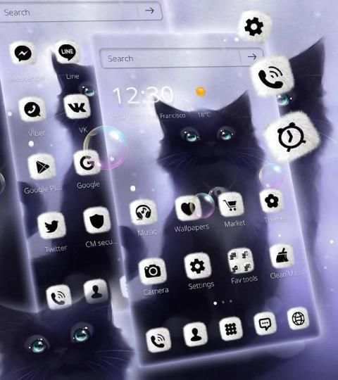 Fluffy kitty Tema Wallpaper kucing screenshot 1