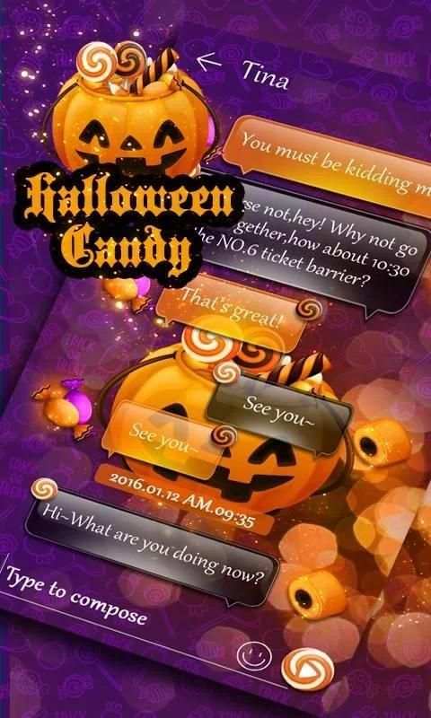 (FREE) GO SMS HALLOWEEN CANDY THEME screenshot 5