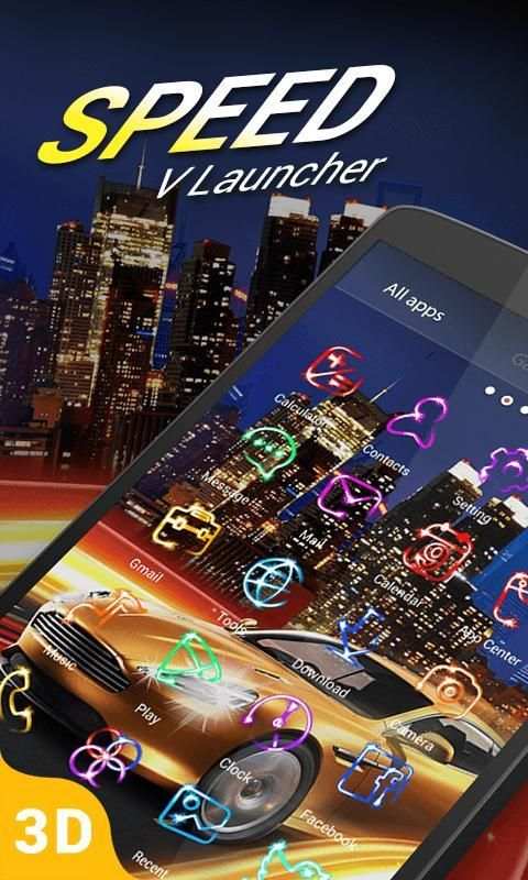 Speed 3D V Launcher Theme स्क्रीनशॉट 4