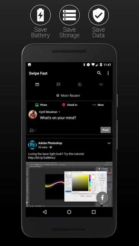 Swipe Fast for Facebook & Messenger screenshot 4