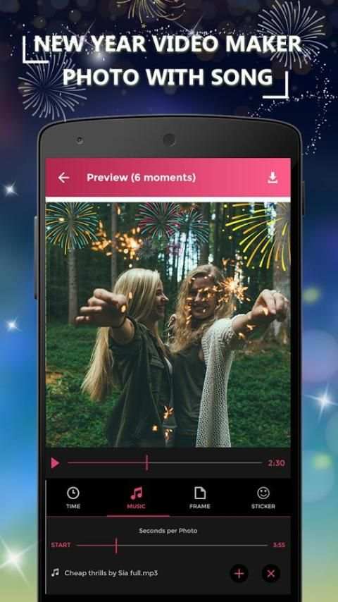 New Year Video Maker Photos With Song скриншот 3