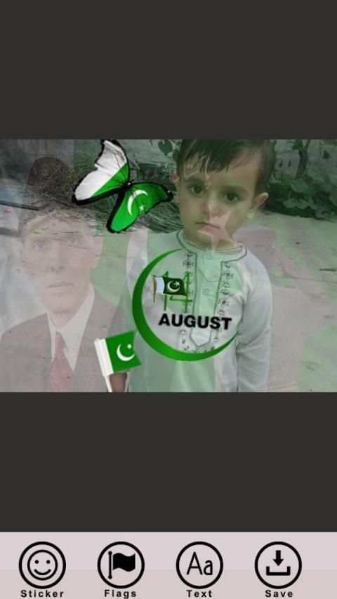 14August-Pak Flag On Photo скриншот 1