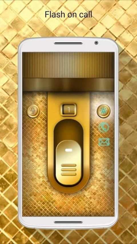 Golden Flashlight & Flash on Call screenshot 9