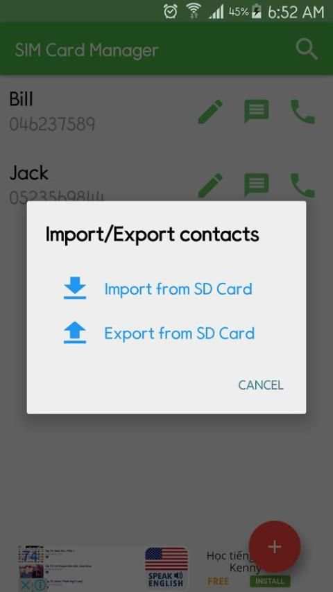 SIM Card Manager स्क्रीनशॉट 2