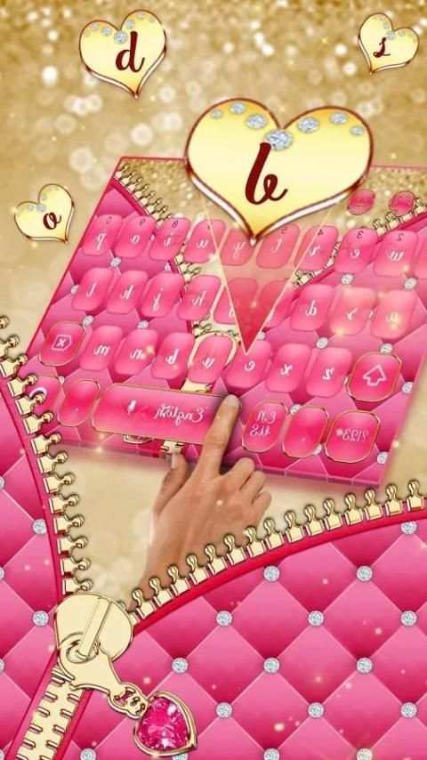 Salmon Pinky Zipper Keyboard Theme скриншот 2