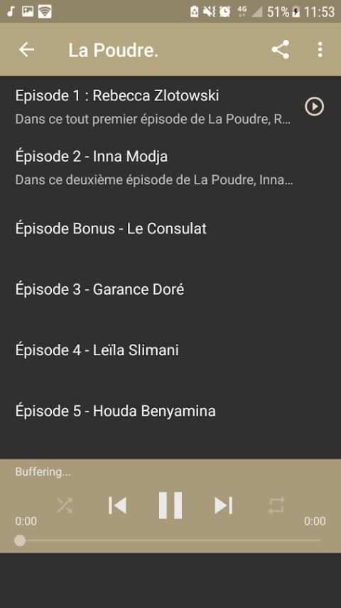 La Poudre, Podcast Francais. screenshot 2
