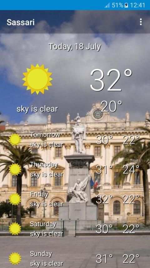 Sassari - meteo screenshot 8