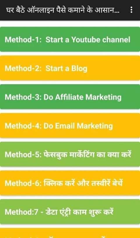 घर बैठे ऑनलाइन पैसे कमाने के आसान तरीके,Earn Money स्क्रीनशॉट 4