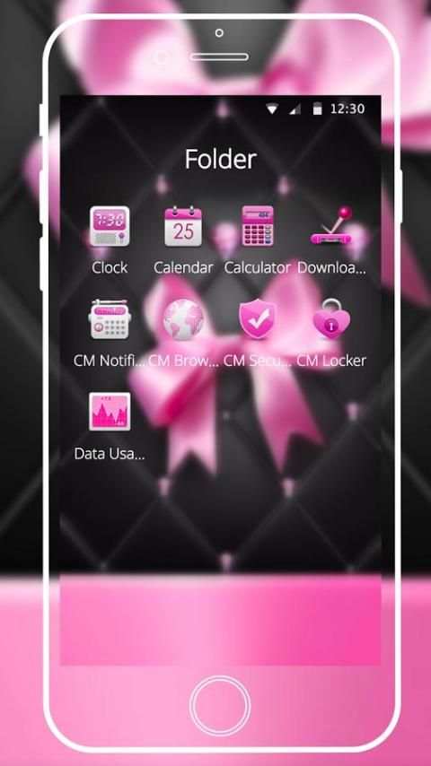 3d pink diamond bow wallpapers theme screenshot 1