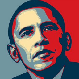 Obama Style Pop Art Image أيقونة