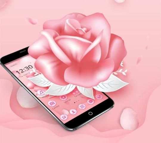 Pink Rose Love Theme screenshot 2