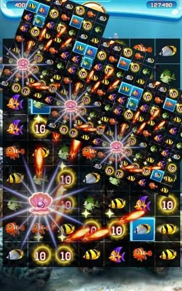 Match-3 Fish World screenshot 2