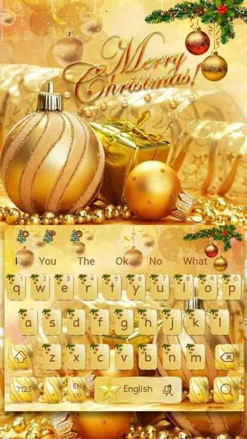 Natal Emas Tema Keyboard screenshot 1