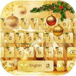 Gold Christmas Keyboard Theme 10001002