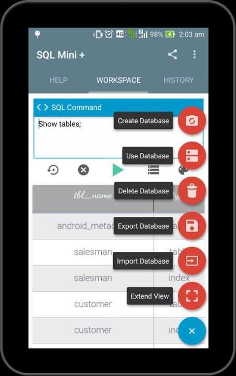 SQL Mini - SQLite Editor 3 تصوير الشاشة