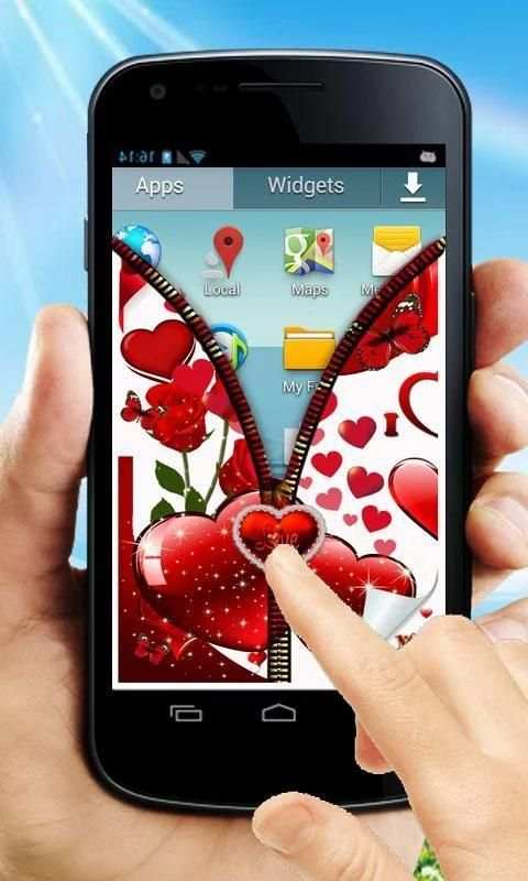 Love Zipper Lock Screen скриншот 1