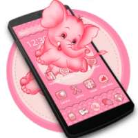 Pink Elephant Cute Theme on 9Apps