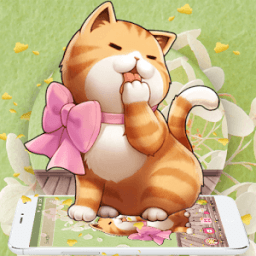 ikon Pink Bow Orange Cat Theme