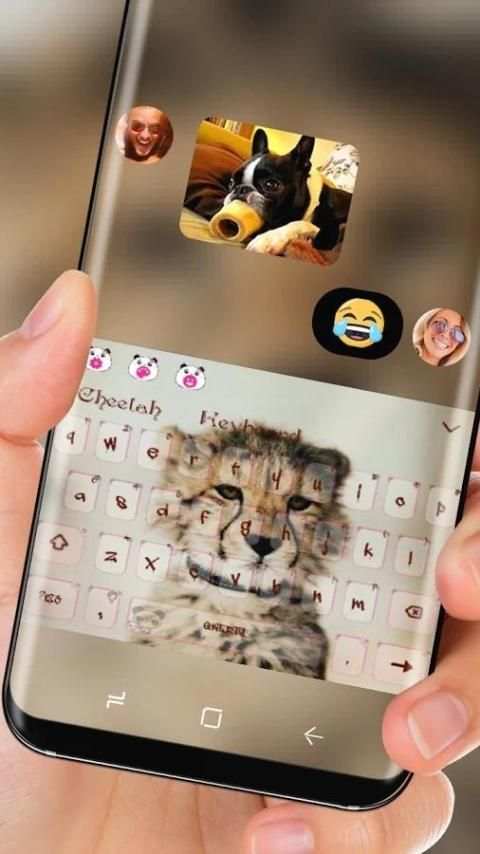Cute Cheetah Keyboad Theme скриншот 1