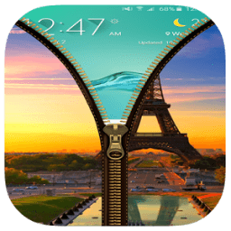 Paris Zipper Lock Screen иконка
