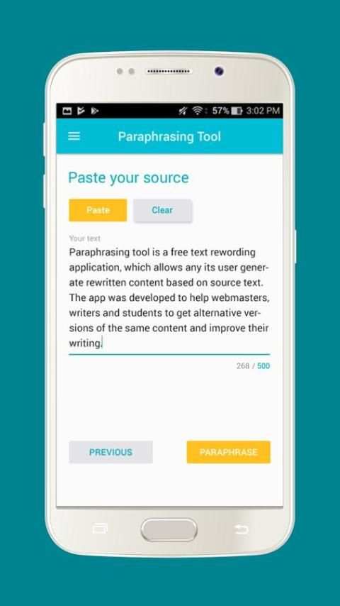 Paraphrasing Tool screenshot 2
