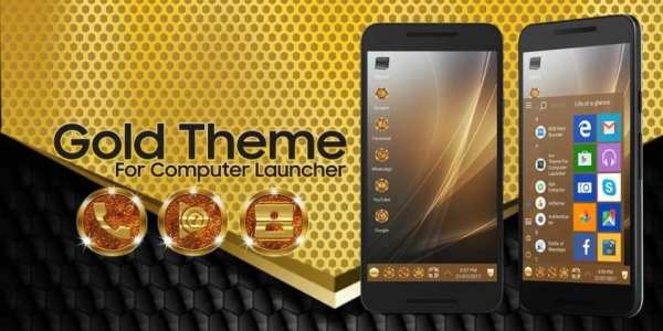 Gold Theme for Computer Launcher 2 تصوير الشاشة